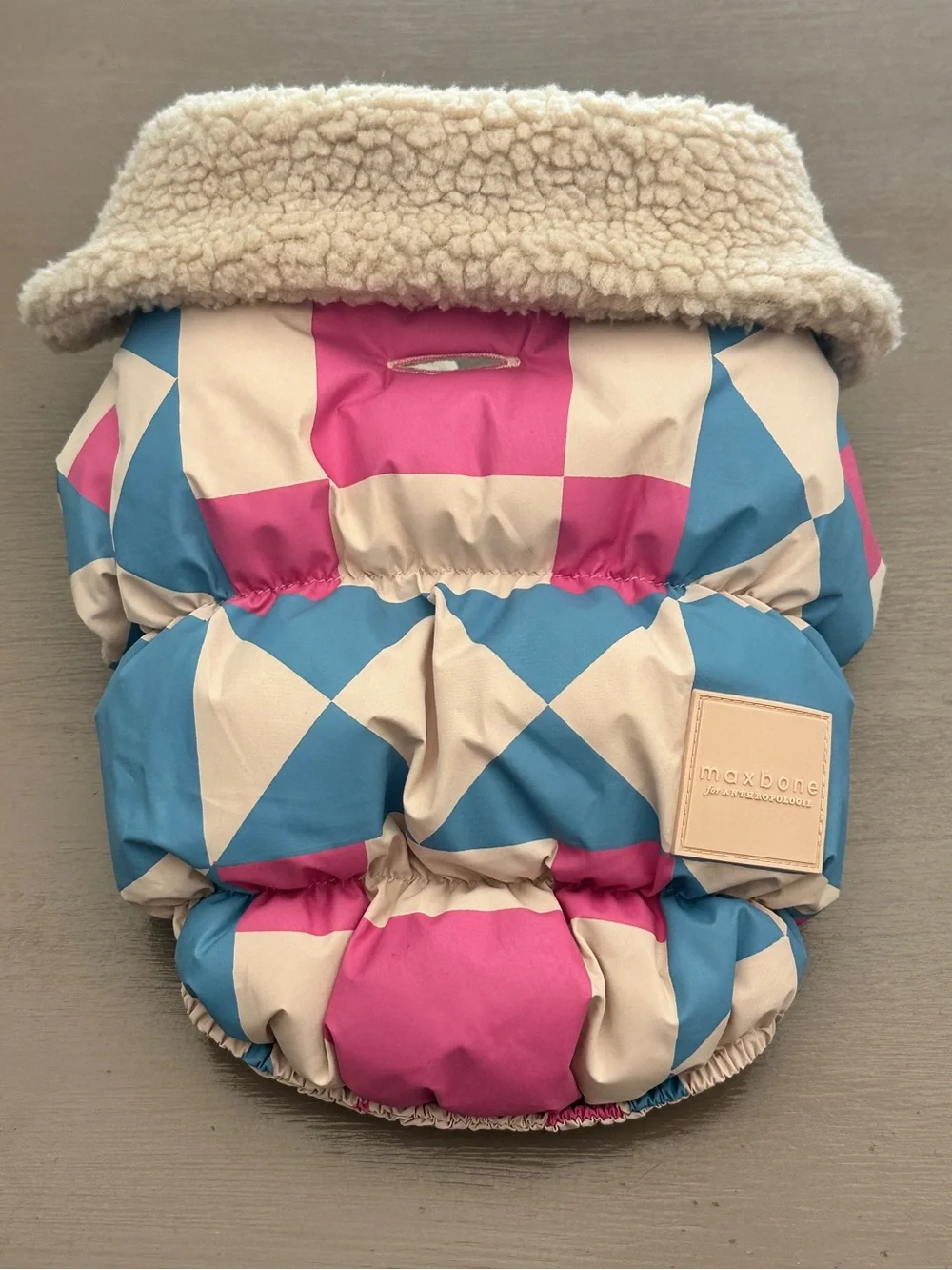 maxbone x Anthropologie Holiday 2024 Geometric Dog Puffer Jacket Coat Small S⁠